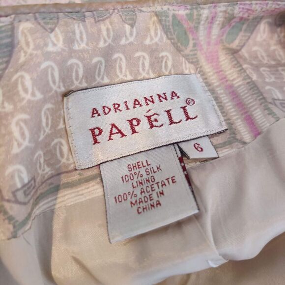 Adrianna Papell 100% Silk Floral Jacket Short Sleeve Button Up - Picture 10 of 10